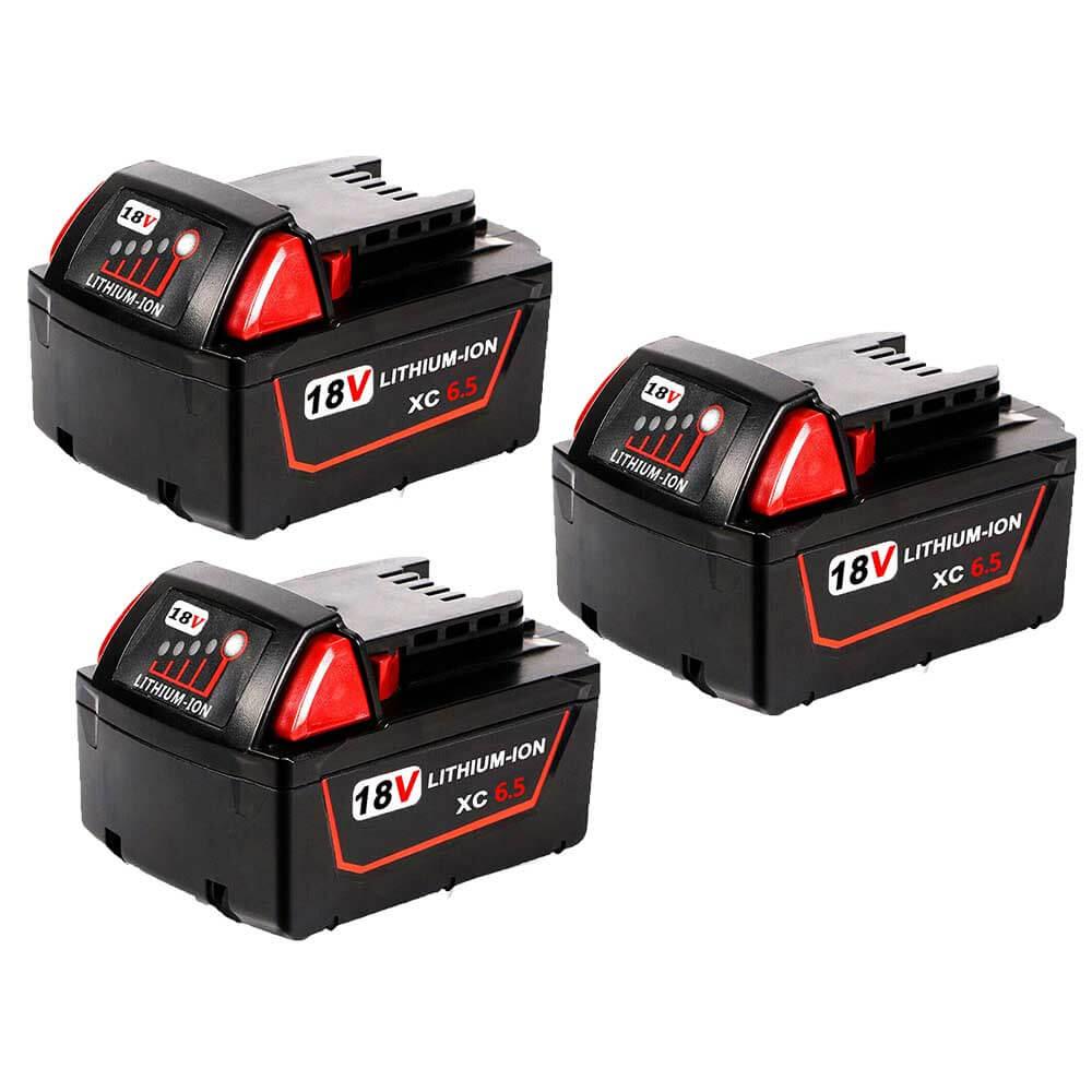 6.5Ah for Milwaukee 18V Battery Replacement 48-11-1811 | M18 Li-ion Battery 2 Pack